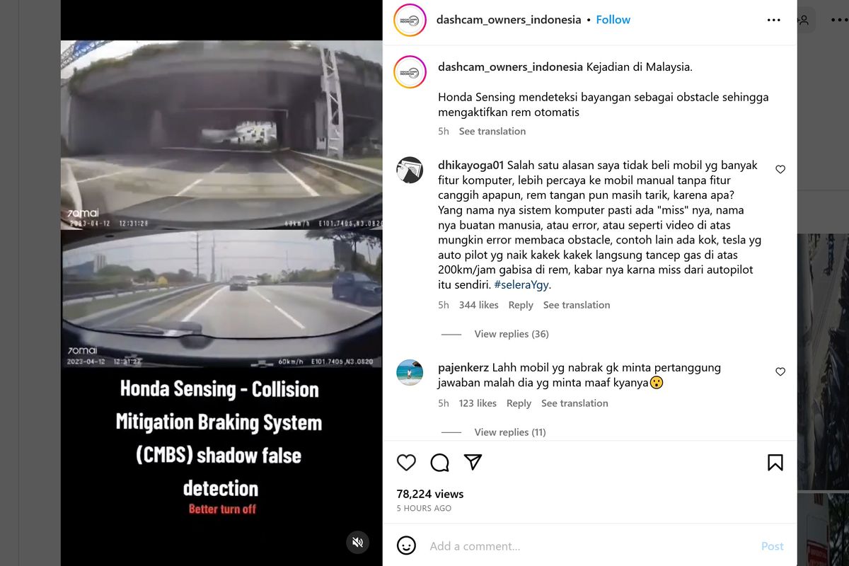 Video viral di media sosial memperlihatkan mobil Honda HR-V ditabrak dari belakang di jalan raya.