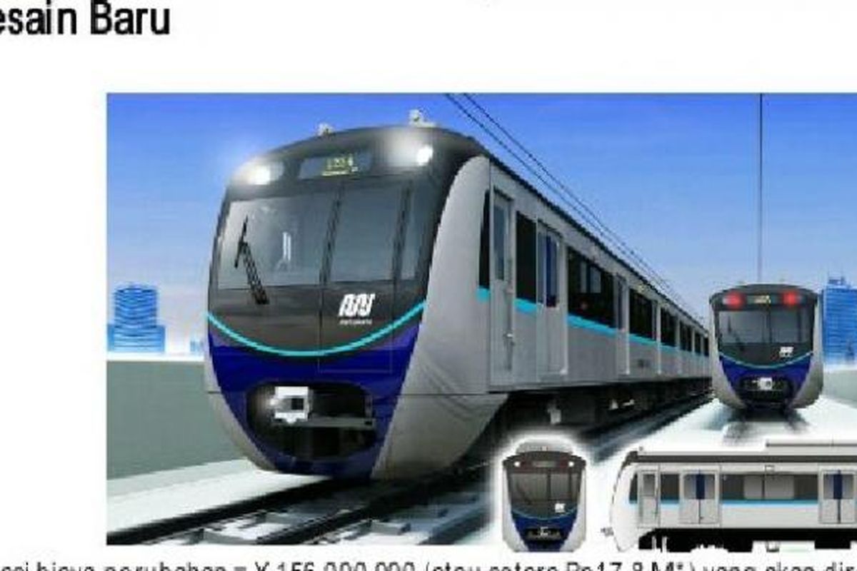 Beginilah desain baru tampilan kepala kereta MRT Jakarta setelah mengadopsi keinginan Plt Gubernur DKI Jakarta Sumarsono. 