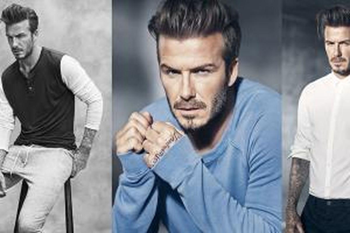 David Beckham berpose untuk lini koleksi pria dari H&M.