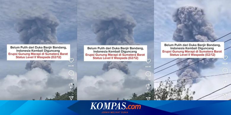 Gunung Marapi Erupts in West Sumatra, Prompting Lahar Flood Warnings for Nearby Communities