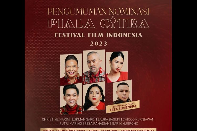 Komite Festival Film Indonesia (FFI) resmi mengumumkan daftar nominasi FFI 2023 pada Sabtu 14 Oktober 2023.