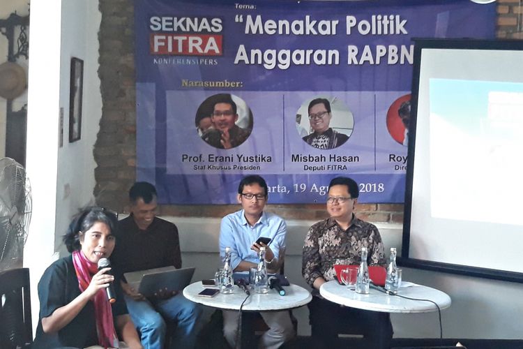 Diskusi SEKNAS FITRA Menakar Politik Anggaran RAPBN 2019 di Jakarta, Minggu (19/8/2018)