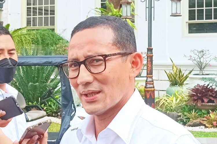 Wakil Ketua Dewan Pembina Partai Gerindra, Sandiaga Uno di Kompleks Istana Kepresidenan, Jakarta, Senin (30/1/2023).
