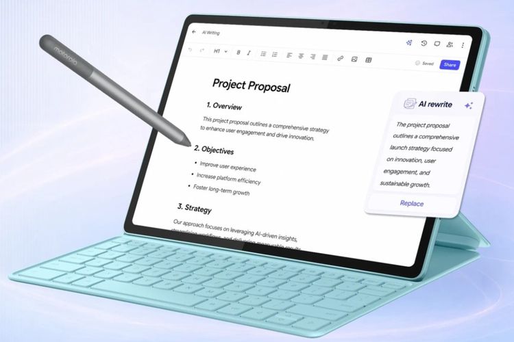 Moto Pad 70 rilis di India, Sabtu (8/8/2026)