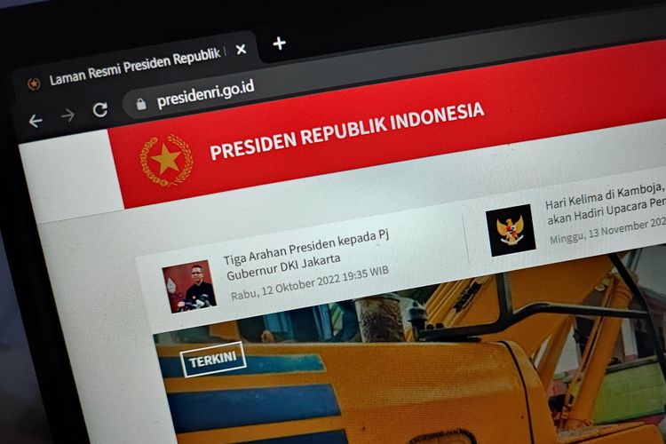 Ilustrasi situs Presiden RI yang asli di alamat presidenri.go.id.