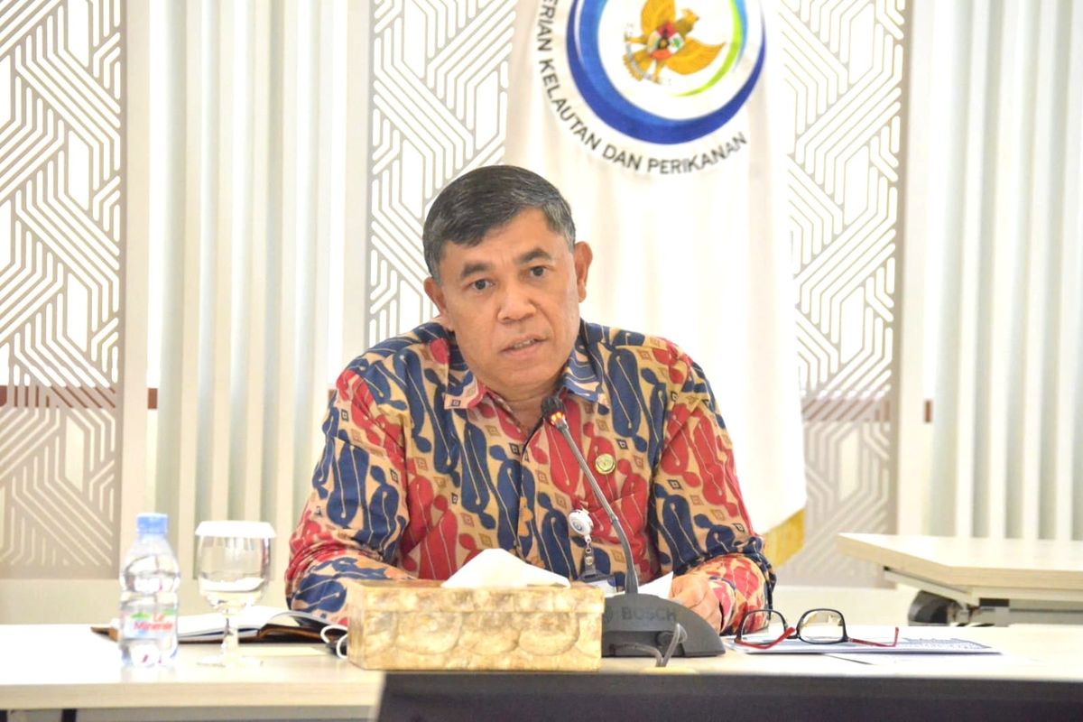 Kepala Badan Riset dan Sumber Daya Manusia Kelautan dan Perikanan (BRSDM) I Nyoman Radiarta dalam acara Joint Cooperation Committee (JCC) dan evaluasi akhir bagi proyek Science and Technology Research Partnership for Sustainable Development (SATREPS) Mariculture di Jakarta, Jumat (16/9/2022).
