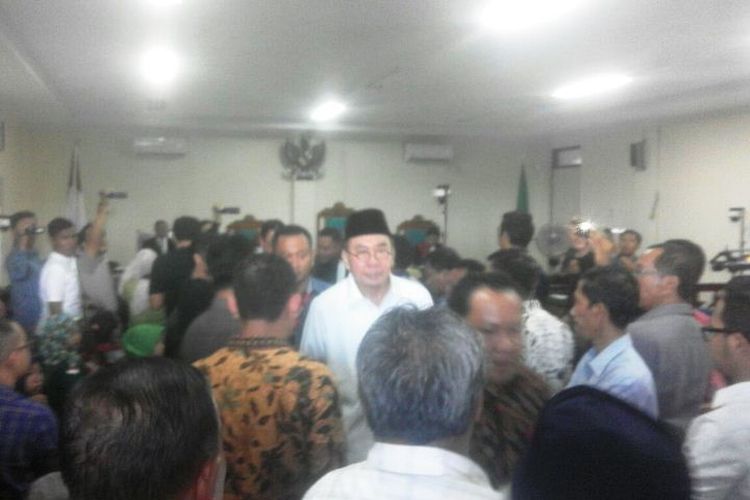 Ridwan Mukti saat menjadi saksi di persidangan dalam kasus suap