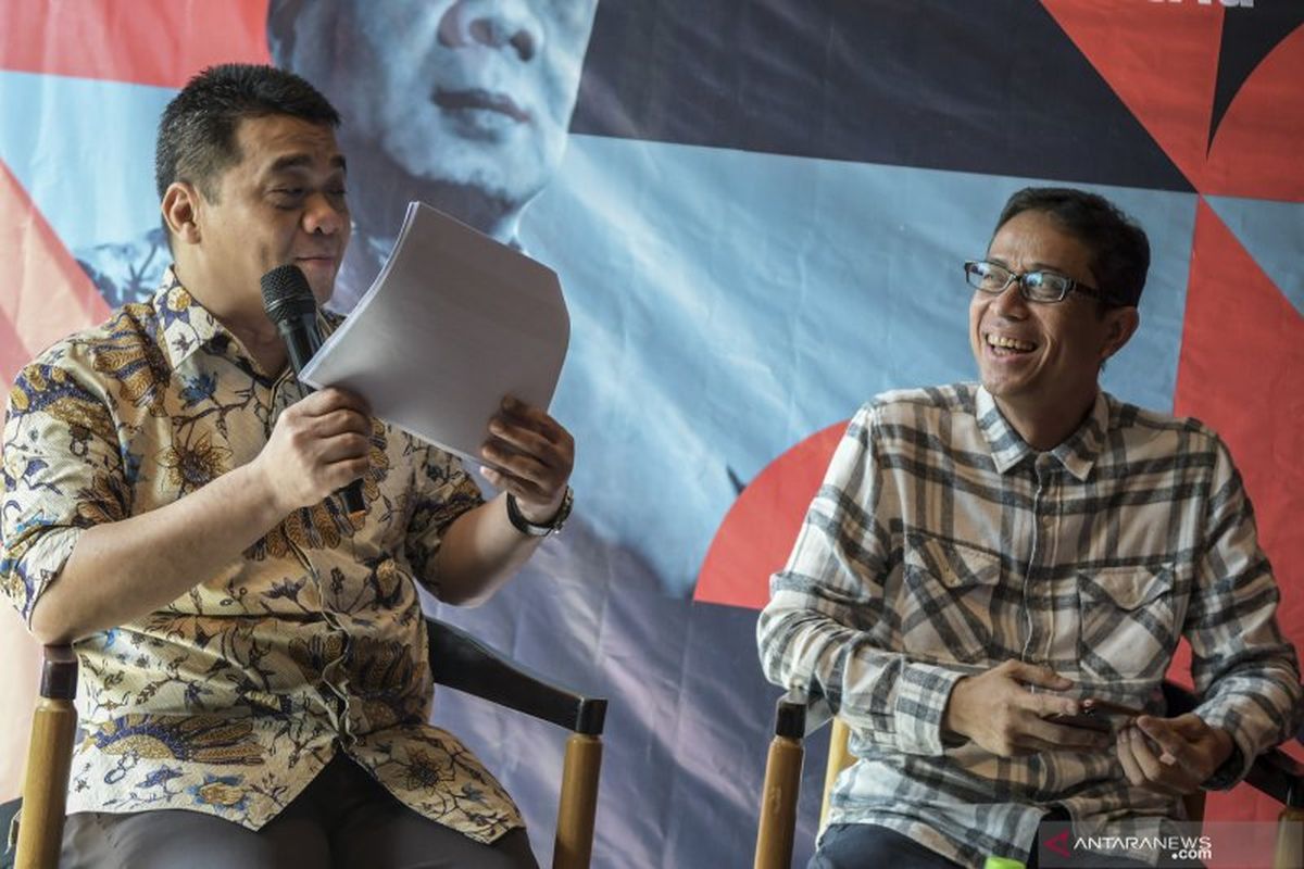 Calon Wakil Gubernur (Cawagub) DKI Jakarta dari Partai Gerindra, Ahmad Riza Patria (kiri) dan Cawagub DKI Jakarta dari PKS, Nurmansjah Lubis (kanan) menjadi pembicara dalam acara Ngobrol Bareng Cawagub DKI di Jakarta, Jumat (6/3/2020). 