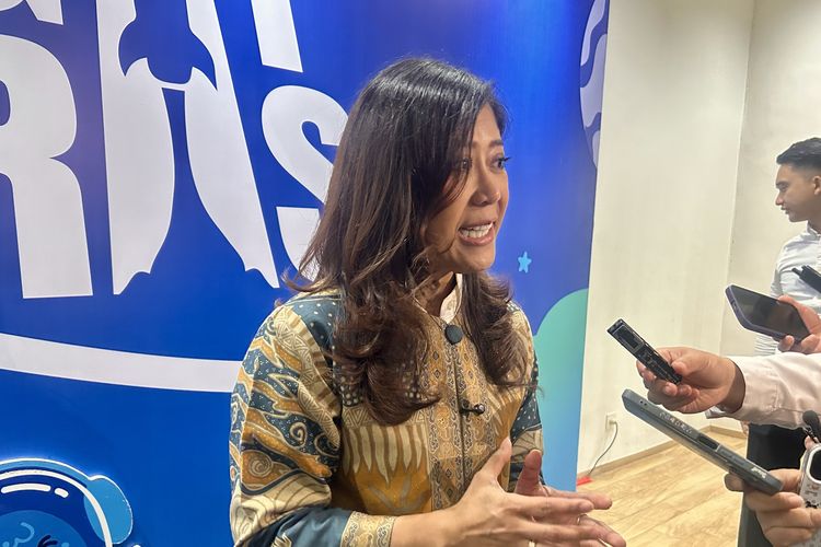 Menteri Komunikasi dan Digital Meutya Hafid saat menghadiri perayaan HUT Kompas.com ke-30, Jagat Literasi yang digelar di Menara Kompas, Jakarta Pusat, Senin (15/9/2025).