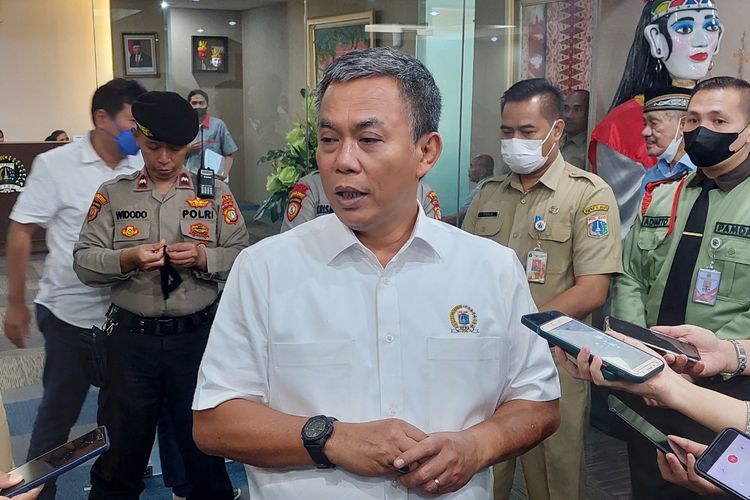 Ketua DPRD DKI Jakarta Prasetyo Edi Marsudi ketika ditemui di Gedung DPRD DKI Jakarta, Jakarta Pusat, Senin (12/9/2022) sore.