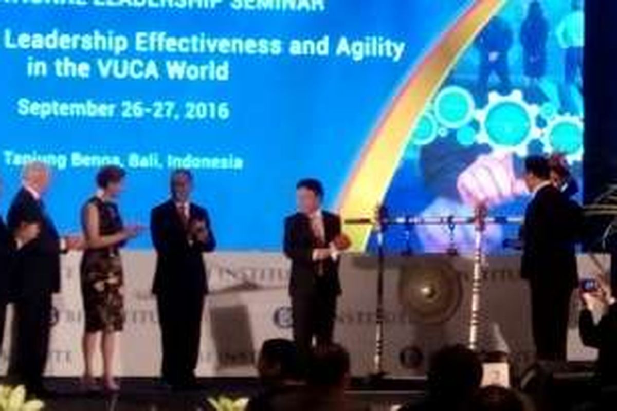 Acara seminar internasional BI Institute di Nusa Dua Bali, Senin(26/9/2016)