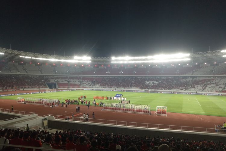 Pertandingan timnas U-19 Indonesia vs Korea Utara berlangsung di Stadion Utama Gelora Bung Karno, Jakarta pada Minggu (10/11/2019) malam. Stadion GBK akan menjadi kandang timnas Indonesia pada Piala AFF 2022.