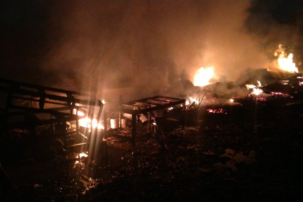Kebakaran terjadi di pabrik mebel kawasan Kalideres, Jakarta Barat, Minggu (30/7/2023) malam. 