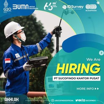 PT Superintending Company of Indonesia (Sucofindo) sedang membuka lowongan kerja untuk pegawai tidak tetap PTT atau kontrak.