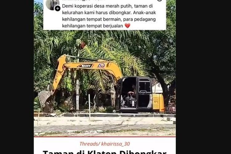 Viral Taman di Klaten Dibongkar untuk KDMP, Ini Faktanya