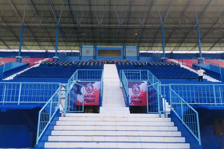 Homebase Arema FC, Stadion Kanjuruhan Kepanjen Kabupaten Malang yang baru selesai bersolek jelang laga perdana babak penyisihan gurp D Piala Presiden 2022.