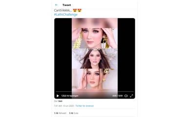 Tangkapan layar salah satu warganet yang mengikuti Lathi Challenge