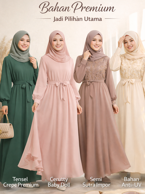 Tren Baju Gamis Lebaran 2026 Mulai Ramai: Bahan Premium Jadi Pilihan Utama.