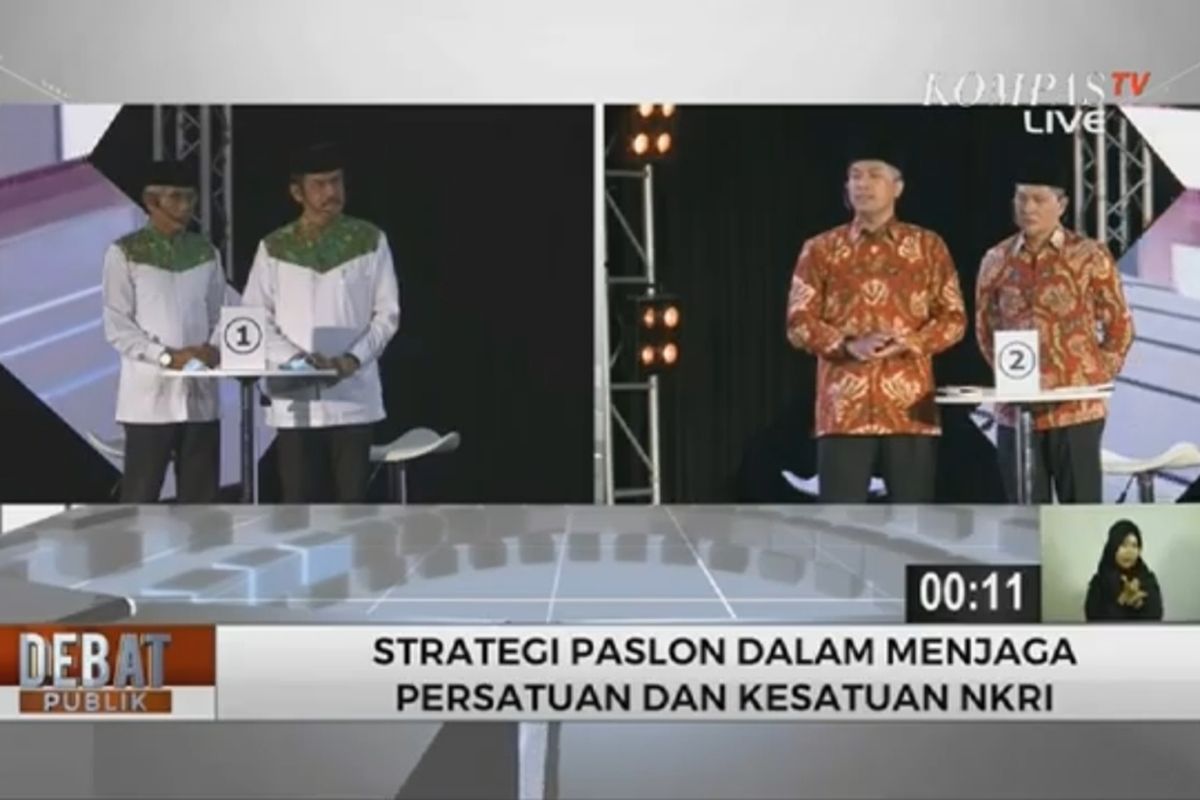 Suasana Debat Pilkada Wonogiri yang menghadirkan dua paslon Hartanto-Joko Purnomo dan Joko Sutopo-Setyo Sukarno