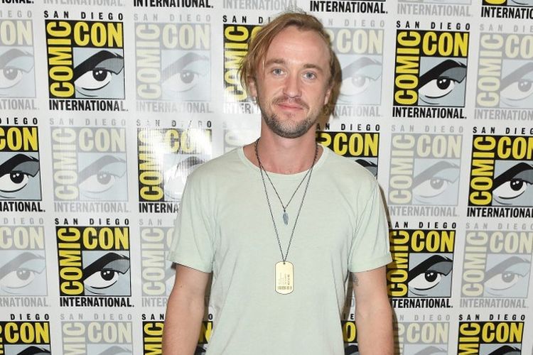 Aktor Tom Felton menghadiri Comic-Con International 2018 di Hilton Bayfront, San Diego, pada 19 Juli 2018. 