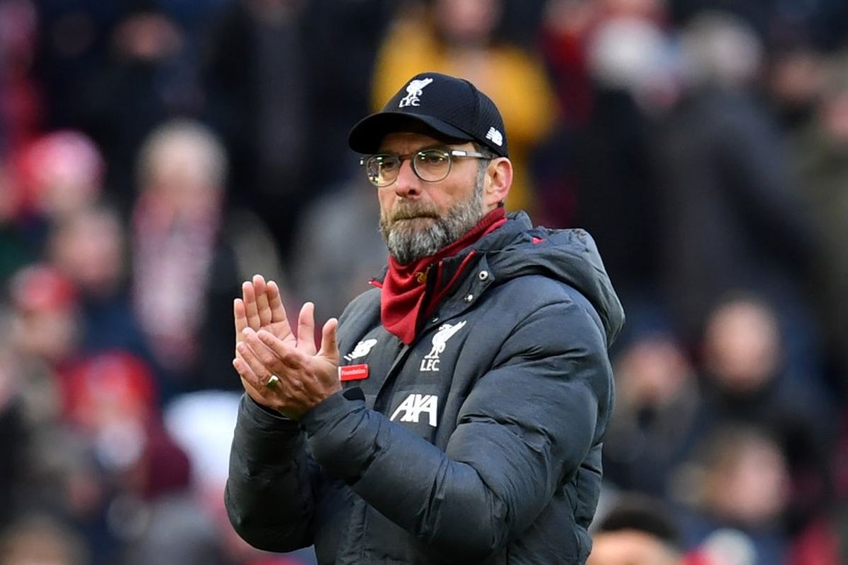 Pelatih Liverpool, Juergen Klopp, seusai timnya menang melawan Watford di Stadion Anfield, Sabtu (14/12/2019).