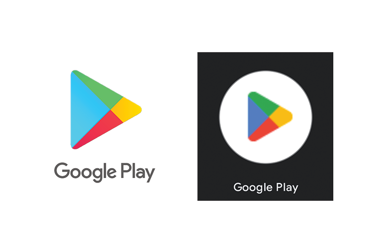 Perubahan logo pada toko aplikasi Google Play Store, logo sebelah kiri adalah logo lama, sedangkan logo sebelah kanan adalah logo baru (Sumber: 9to5Google)