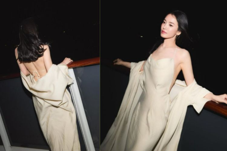 Gaya Song Hye Kyo Gala Dinner di Atas Yacht, Kenakan Gaun Backless