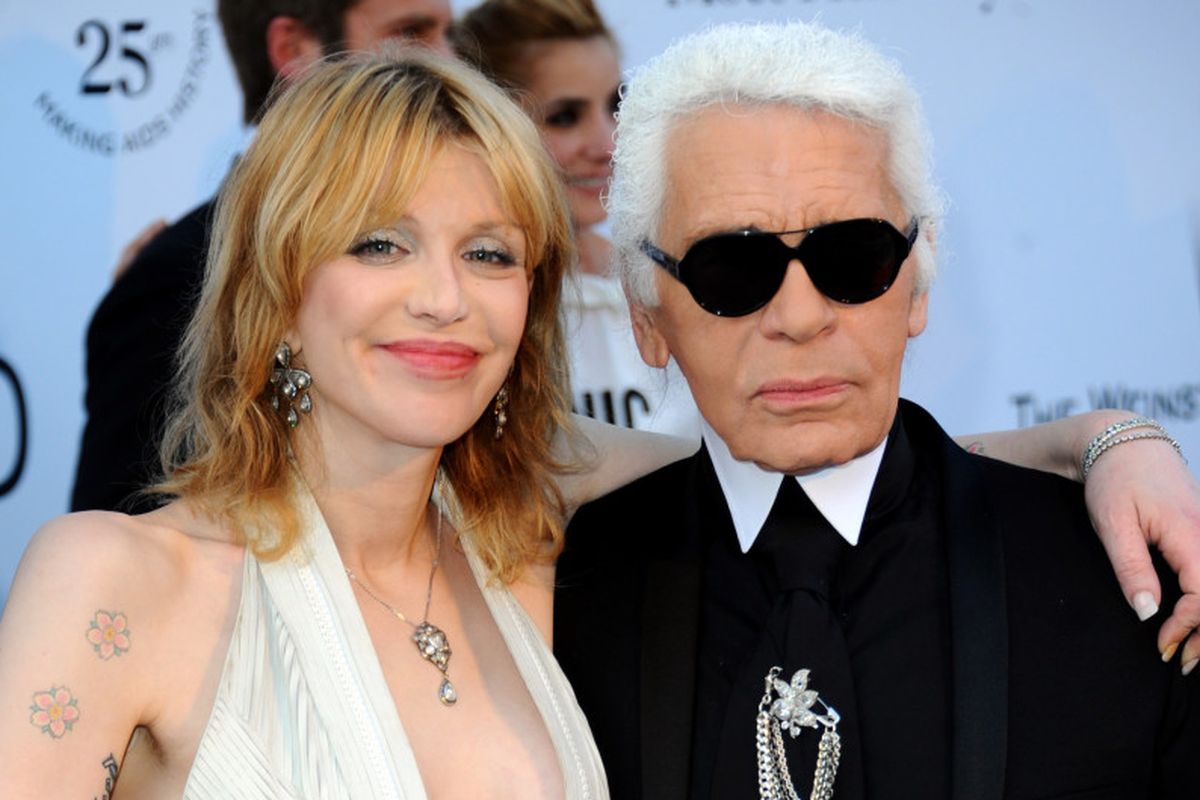 Courtney Love and Karl Lagerfeld 