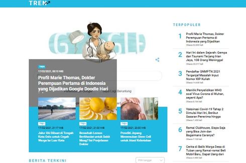 [POPULER TREN] Profil Marie Thomas, Dokter Perempuan Pertama di Indonesia | Lowongan Kerja Ratusan Pegawai di RSUD Dr Iskak Tulungagung