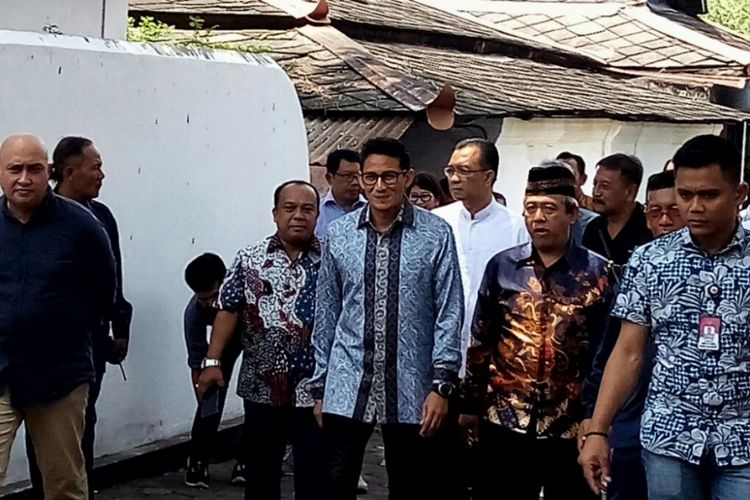 Sandiaga Uno saat di Kraton Kilen,  usai bertemu dengan Sri Sultan HB X