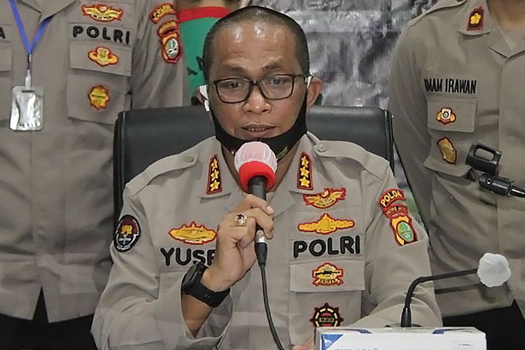 A spokesperson for the Jakarta Police Senior Commissioner Yusri Yunus speaks during a press conference on Monday, May 11, 2020. 