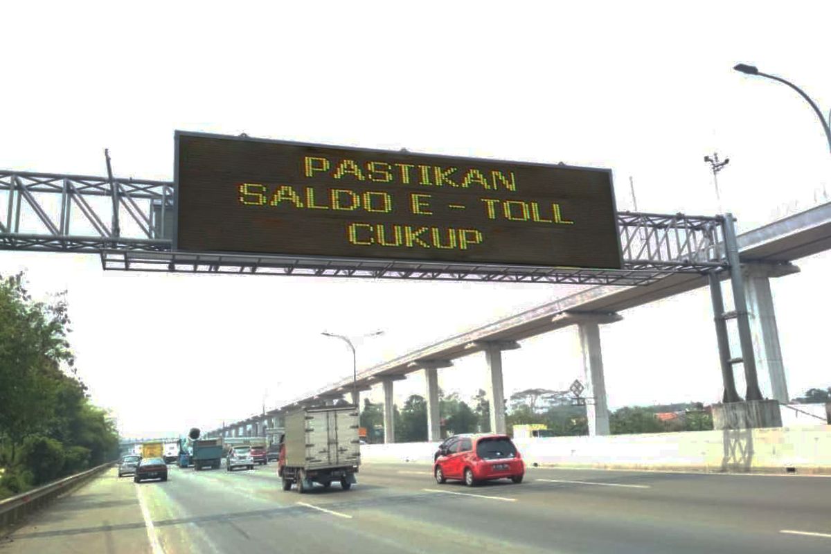 penggantian dynamic message sign di tol jagorawi