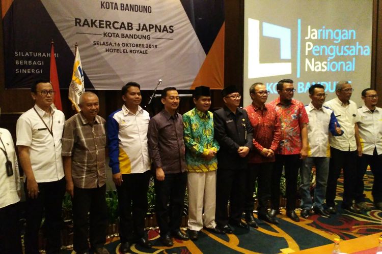 Rakercab Jaringan Pengusaha Nasional (Japnas) Kota Bandung, Selasa (16/10/2018). 