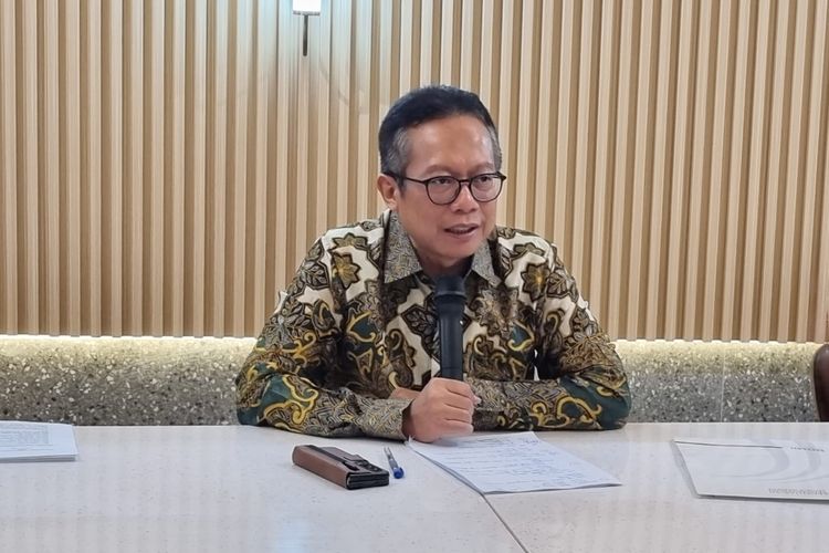 Kepala Badan Pengawas Perdagangan Berjangka Komoditi (Bappebti) Didid Noordiatmoko saat acara Ngobrol Bareng Bappebti di Jakarta, Jumat (31/3/2023).