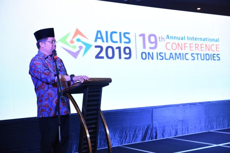 Menteri Komunikasi dan Informatika (Menkominfo) Rudiantara, saat membuka sidang Annual International Conference On Islamic Stuides (AICIS) 2019, di Jakarta (1/10/2019).