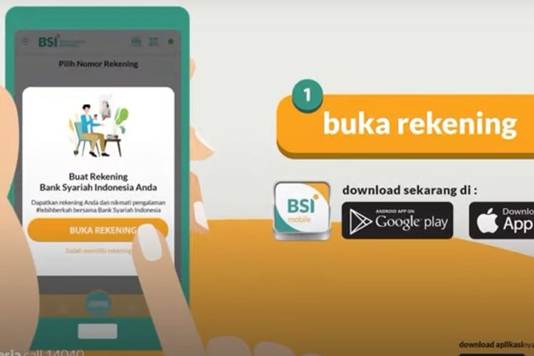 Cara buka rekening BSI Syariah secara online lewat aplikasi mobile banking 