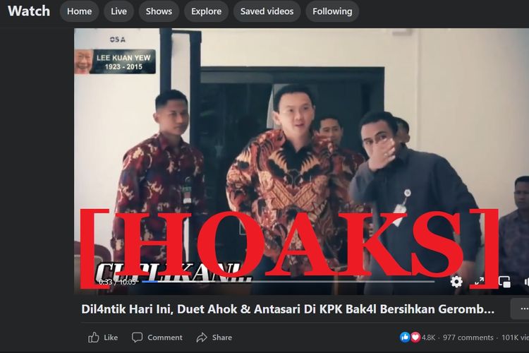 Hoaks Ahok dan Antasari dilantik menjadi anggota Dewas KPK