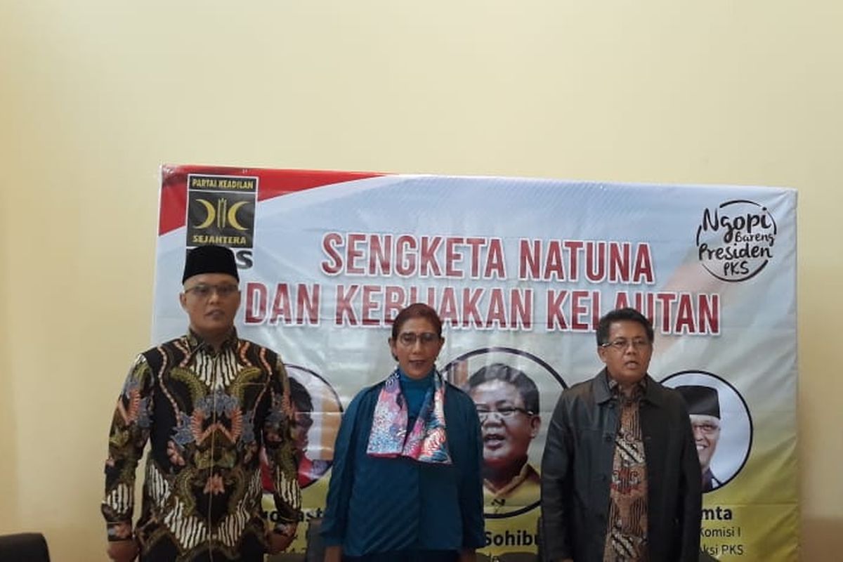 Menteri Kelautan dan Perikanan periode 2014-2019, Susi Pudjiastuti saat menghadiri diskusi soal Natuna di Jakarta, Senin (20/1/2020).