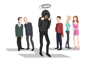 Ilustrasi fobia pada wanita cantik.