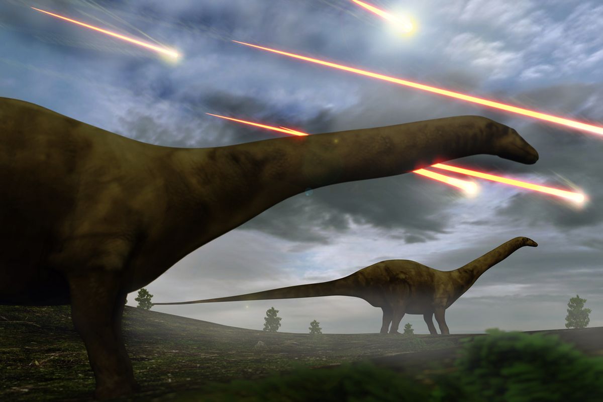 Ilustrasi asteroid yang membuat dinosaurus punah