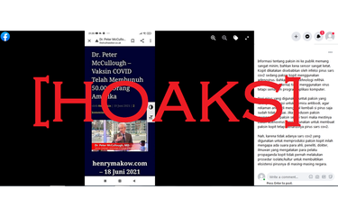 Beredar informasi yang menyebut vaksin Pfizer dan Moderna mengandung program aplikasi komputer. Informasi ini hoaks.
