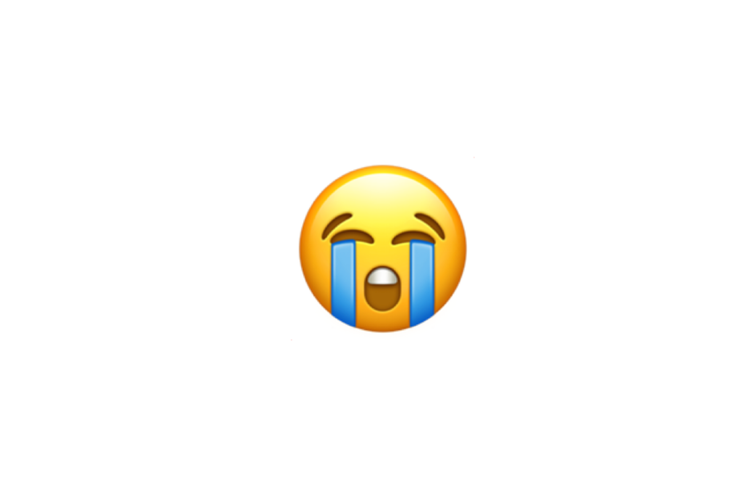 Ilustrasi emoji Loudly Crying Face