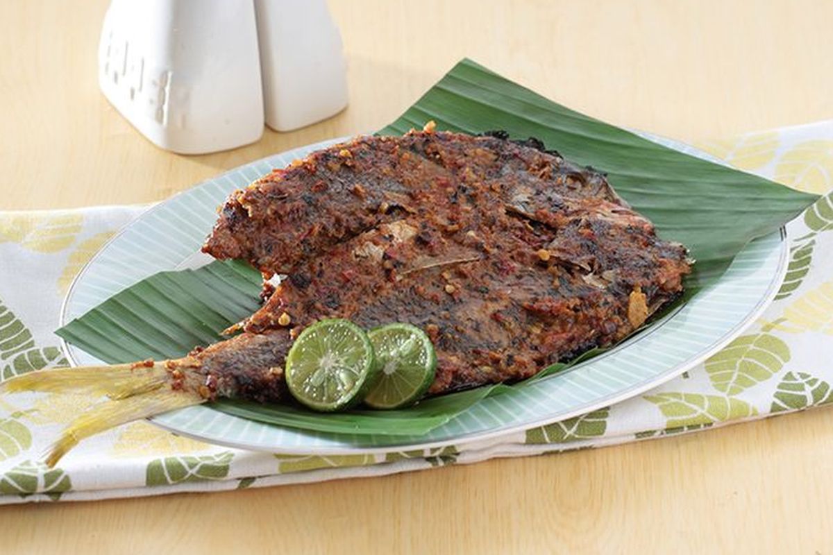 Ilustrasi ikan bakar. 