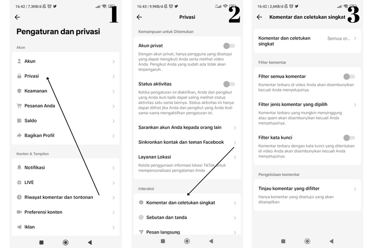cara membatasi komentar di TikTok