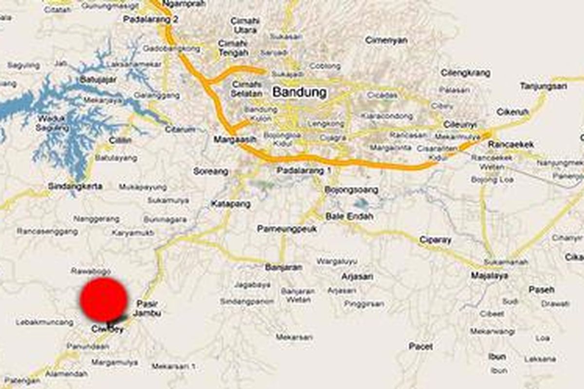 Lokasi longsor di Perkebunan Teh Dewata, Ciwidey, Jawa Barat, Selasa (23/2/2010).