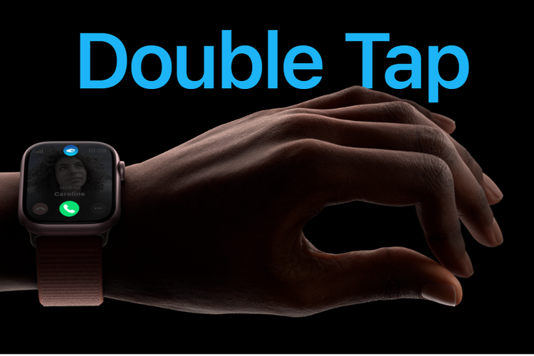 Fitur Double Tap di Apple Watch Series 9, memudahkan interaksi tanpa perlu menyentuh layar smartwatch.