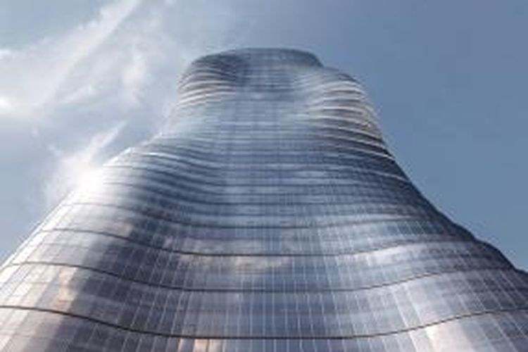 Premiere Tower di 134 Spencer Street akan menampilkan serangkaian lekuk dan tonjolan yang dirancang untuk sebagai menara struktural efisien.