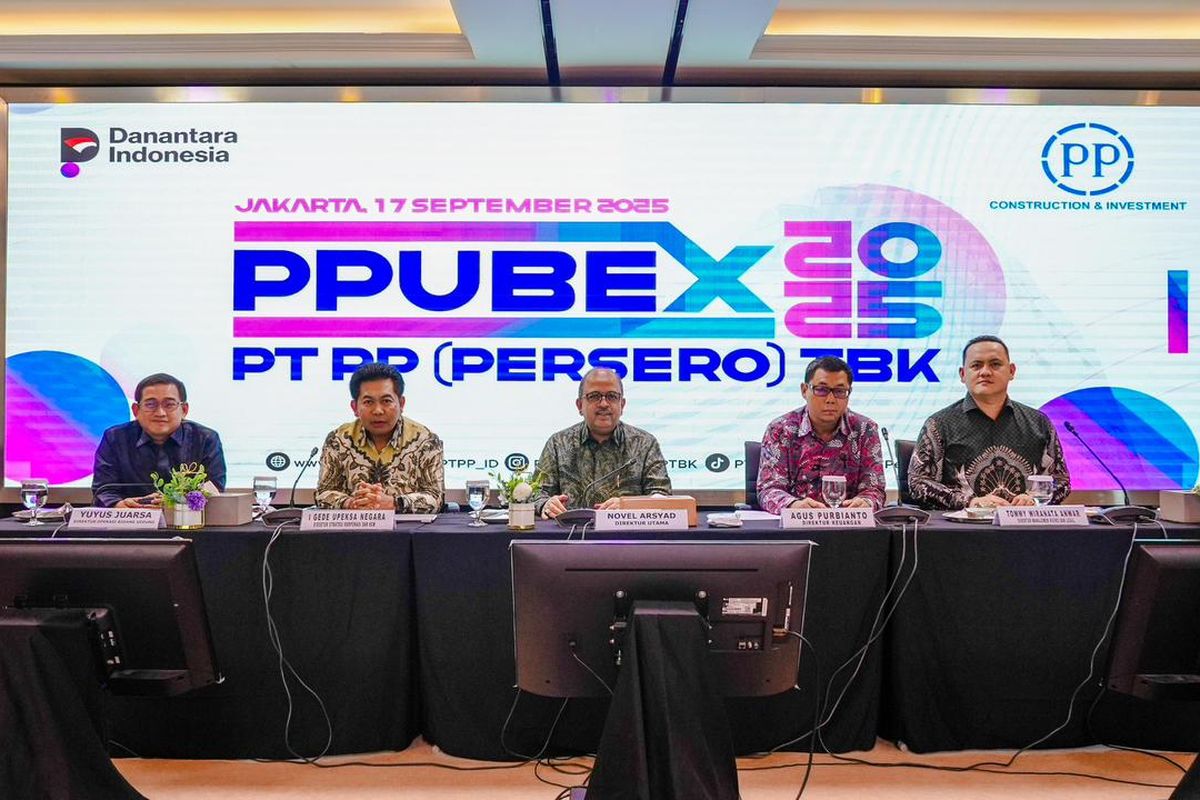 PT Pembangunan Perumahan (Persero) Tbk menggelar Public Expose Live 2025 yang disampaikan jajaran direksi PTPP secara online, Rabu (17/9/2025).
