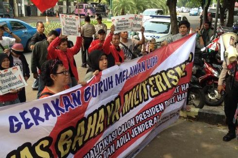 Gerakan Buruh Melawan Lupa Tuntut KPU Diskualifikasi Prabowo