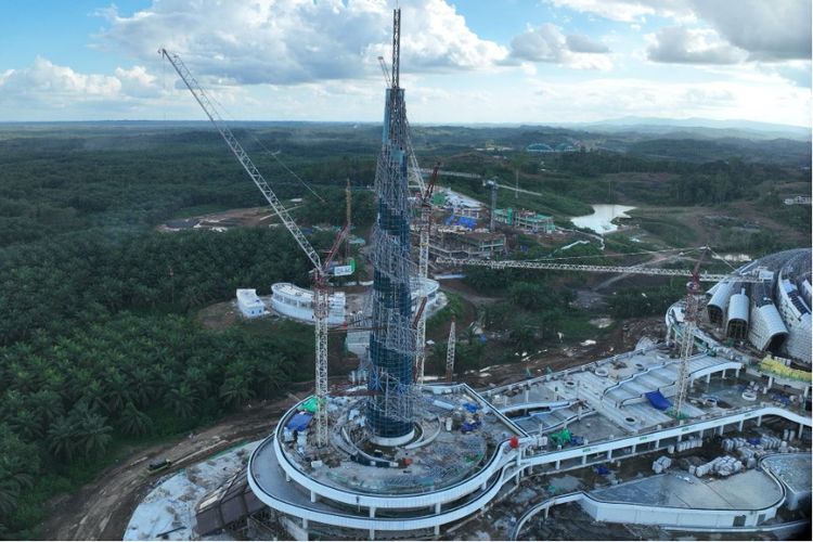 Minaret Masjid Negara di Ibu Kota Nusantara (IKN)